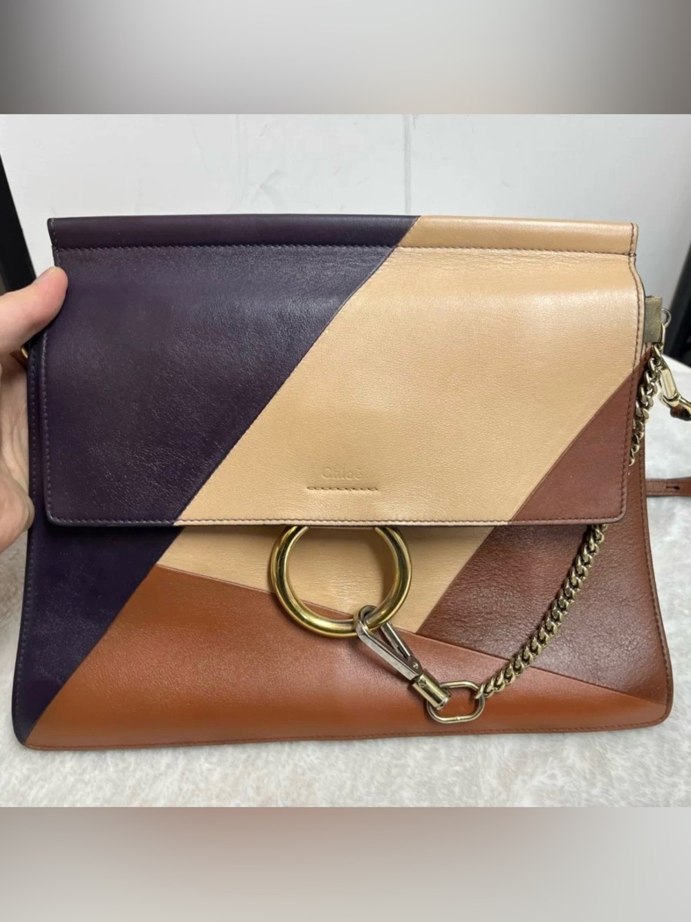 SOLD! Authentic Chloé Faye Colorblock Leather Crossbody Shoulder Bag - Picture 2 of 15